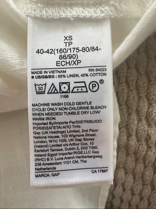 GAP Ivory Short-Sleeve Button-Down Tunic Shirt - Picture 5 of 5